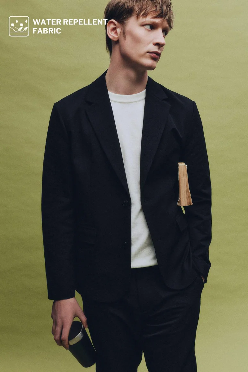 ديفاكتو Modern Fit Crinkle Blazer