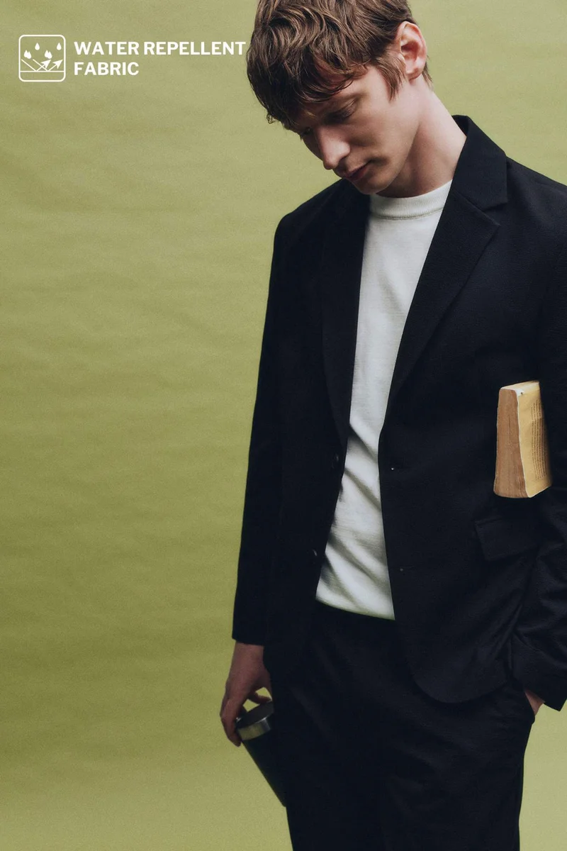 Defacto  Modern Fit Crinkle Blazer for Men | Best Price UAE