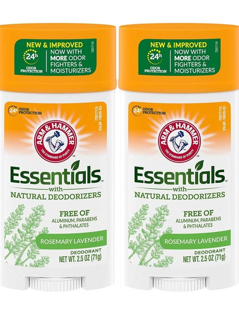 Arm & Hammer عبوة من مزيلي العرق آرم آند هامر، 2.5 أونصة، مزيل عرق صلب أساسي، برائحة إكليل الجبل والخزامى، 71 جم