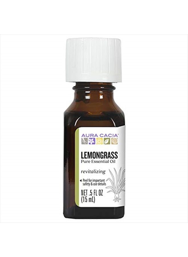 Aura Cacia Essential Oil, Inspiring Lemongrass, 0.5 fluid ounce, Packaging May Vary - Image 1