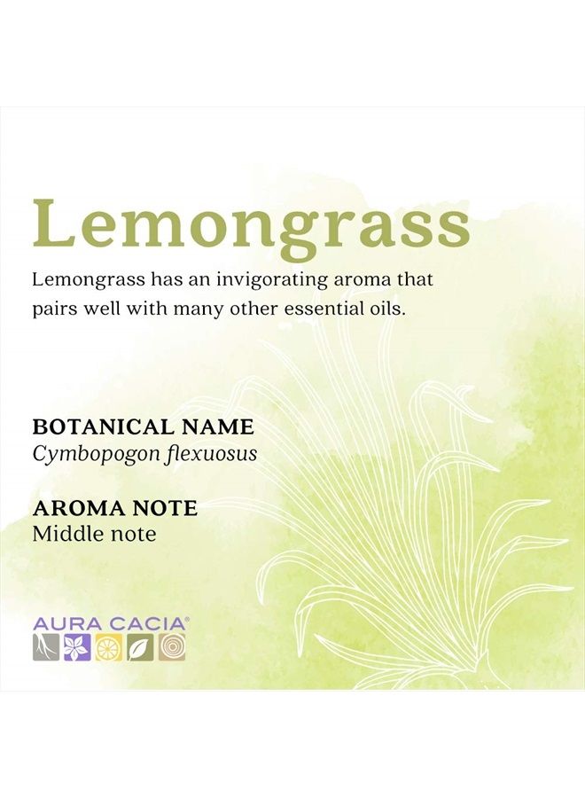 Aura Cacia Essential Oil, Inspiring Lemongrass, 0.5 fluid ounce, Packaging May Vary - Image 2