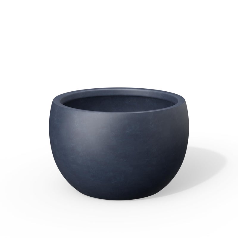 Kante 11.8-Inch Dia Round Concrete Planter, Bowl-Style Flower Pot with Drainage Hole for Patio, Garden and Home - Ideal for Flower and Trees (9.4" Opening), Charcoal - Image 1