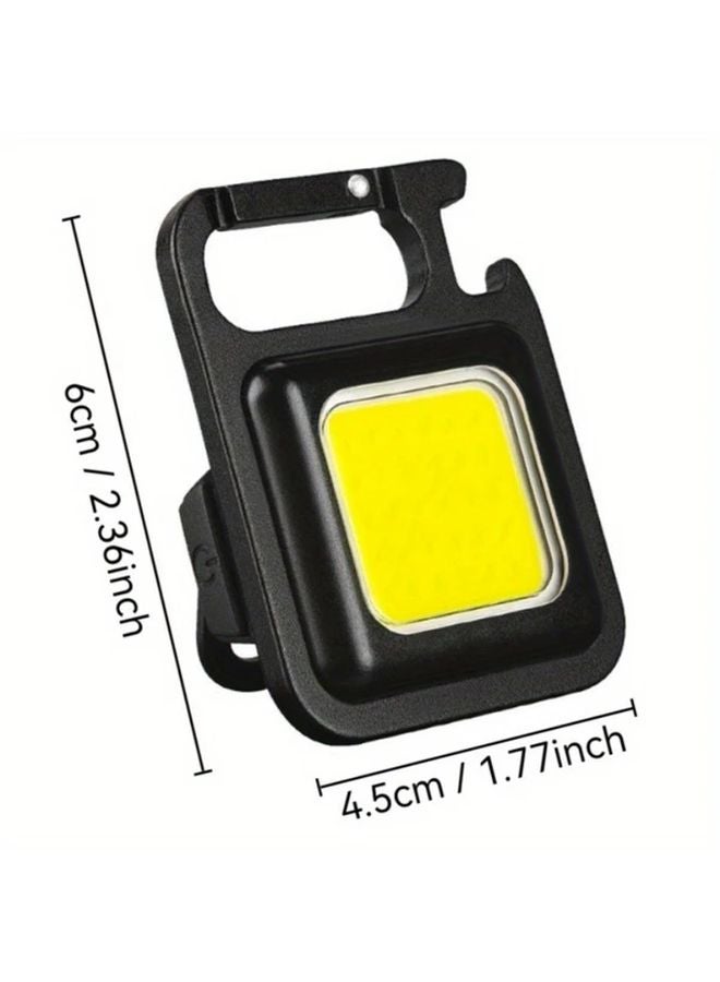 Black Rechargeable LED Keychain Flashlight Portable USB Charging Light For Camping Hiking - Image 4