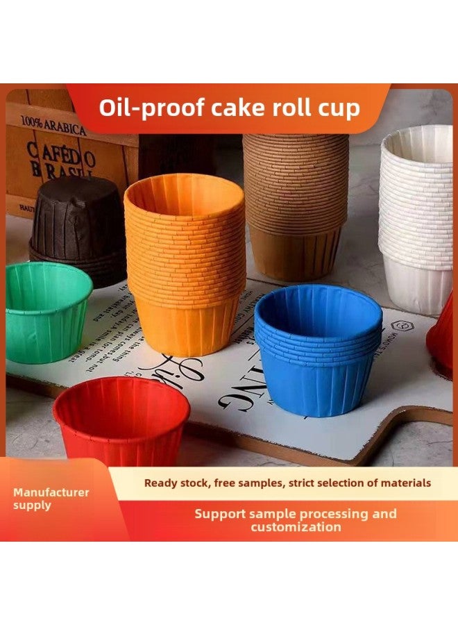 Roll-up Cupcake Cups Oil-proof Paper Holder Mold Cup Holder Special Oven High Temperature Baking Small Marfen Cup-Color:Gray Roll-top Cups (50 Pieces) Without Lid - Image 3