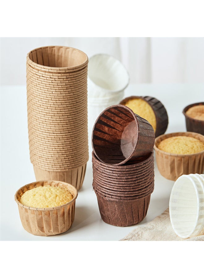 Roll-up Cupcake Cups Oil-proof Paper Holder Mold Cup Holder Special Oven High Temperature Baking Small Marfen Cup-Color:Gray Roll-top Cups (50 Pieces) Without Lid - Image 4