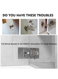 Bukela 12PCS Hinge Repair Brackets, Cabinet Hinge Repair Plate, Hinge Repair Brackets for Cabinet Furniture Drawer Window Stainless Steel Plate Repair  - Image 2