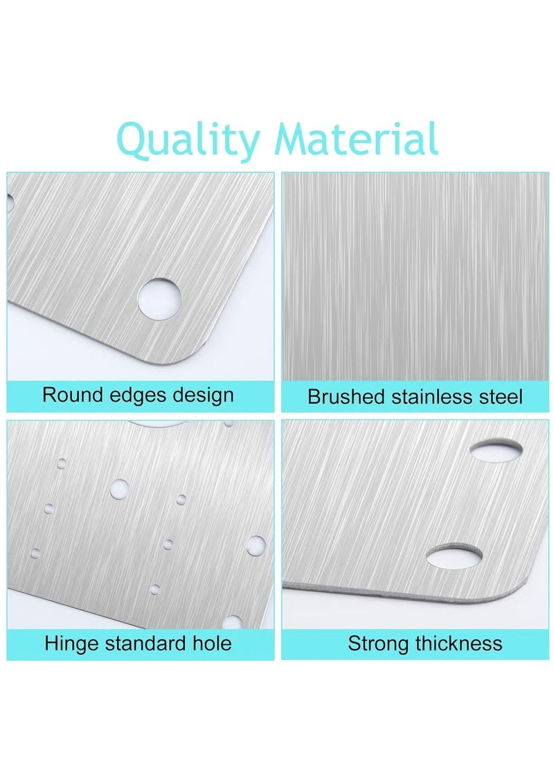 Bukela 12PCS Hinge Repair Brackets, Cabinet Hinge Repair Plate, Hinge Repair Brackets for Cabinet Furniture Drawer Window Stainless Steel Plate Repair  - Image 3
