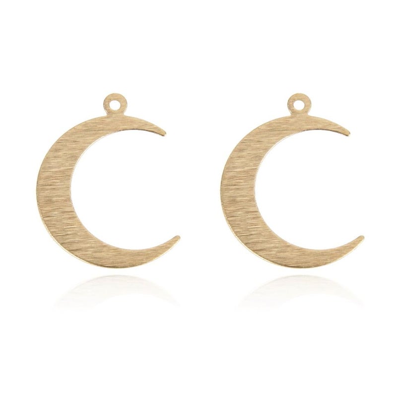 20pcs Adabele Brushed Raw Brass Moon Component Earring Findings 22mm 087 inch Pendant No PlatedCoated for Jewelry Craft Making CFC1