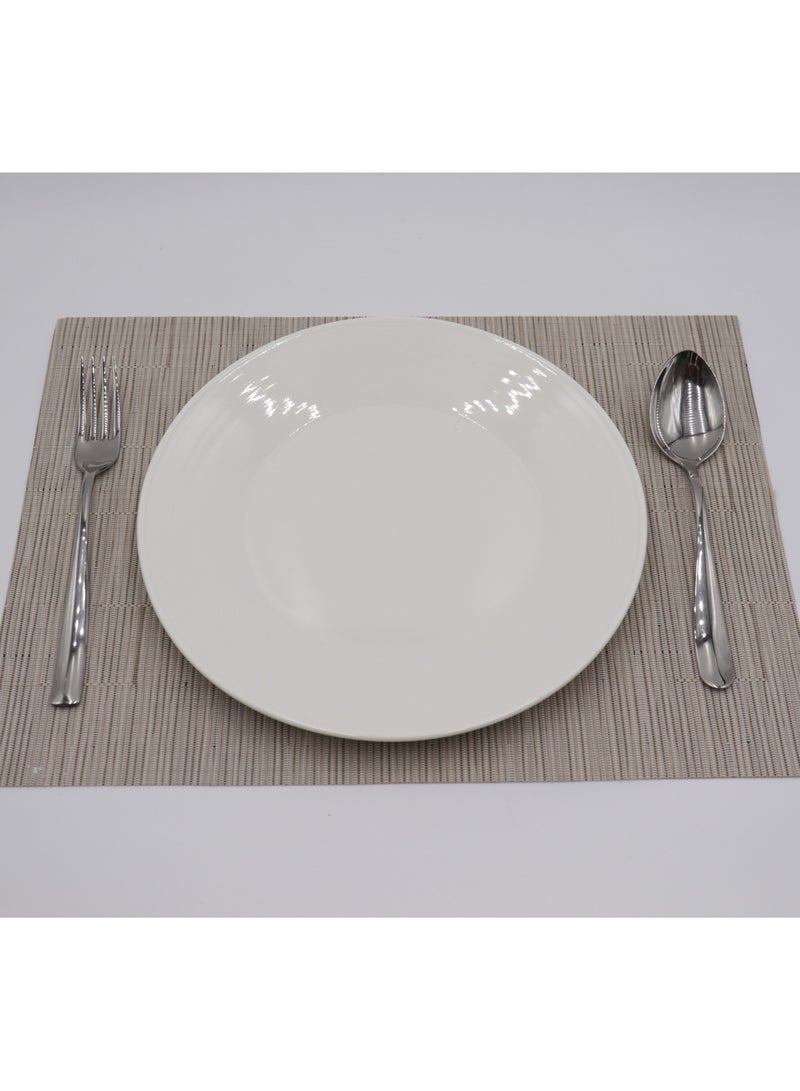 AJ طبق مسطح سيراميكي أبيض - 8 بوصة - Image 1