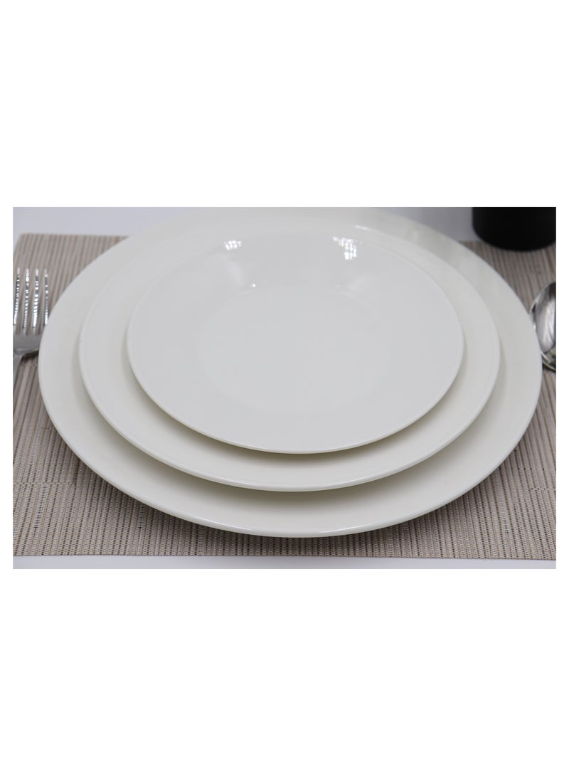 AJ طبق مسطح سيراميكي أبيض - 8 بوصة - Image 2