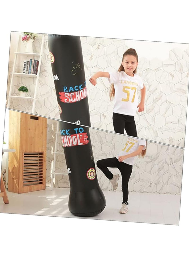 Generic Boxing Boxing Pillar Children's Toys Toys Kids Sports Toys Kids Sandbag Target Pillar Inflatable Boxing Toy Fitness Sandbag Children's Tumbler Toy - Black - Image 2