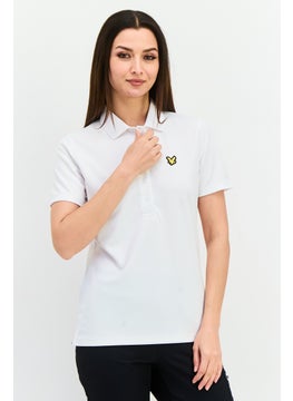 Lyle & Scott Women Regular Fit Brand Logo Short Sleeves Polo Shirt, White  - Image 1