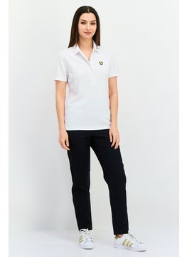 Lyle & Scott Women Regular Fit Brand Logo Short Sleeves Polo Shirt, White  - Image 4