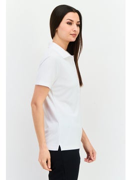 Lyle & Scott Women Regular Fit Brand Logo Short Sleeves Polo Shirt, White  - Image 2