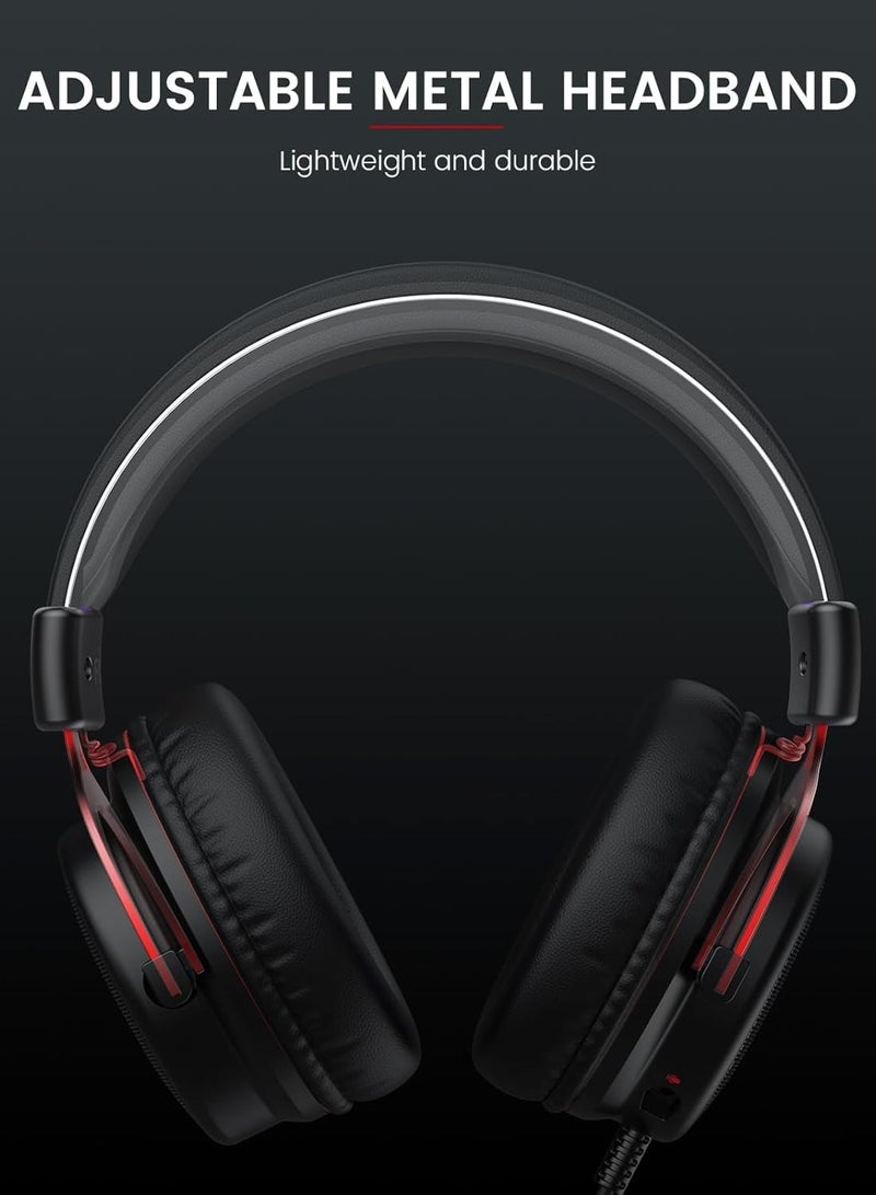 إكسا سماعة EKSA E900 مع ميكروفون لجهاز الكمبيوتر، PS4، PS5، Xbox - مكبر صوت مزود بميكروفون قابل للفصل، إلغاء الضوضاء، صوت محيطي ثلاثي الأبعاد، سماعة سلكية للألعاب، الكمبيوتر، اللابتوب، مقبس 3.5 ملم - Image 3