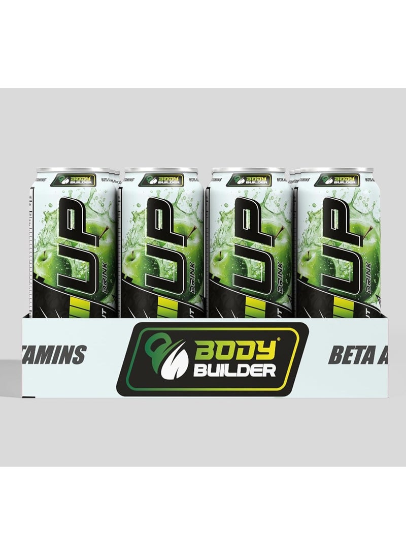 Body Builder Body Builder P-up Pre-Workout Drink - Apple Flavor - 330 ML - Sugar-Free, EAA-Enriched -Energy-Booster-10 Kcal per Serving - Contains Citrulline, Beta-Alanine, Taurine & Caffeine (6 PCS, Apple)  - Image 4