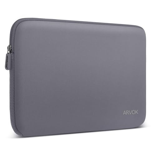 Arvok 11 11.6 12 Inch Laptop Sleeve Case for MacBook Air 12, Water-Resistant Neoprene Notebook Computer Tablet Sleeve, Carrying Bag Cover for Chromebook/HP/Dell/Lenovo/Asus/Acer, Gray - Image 1