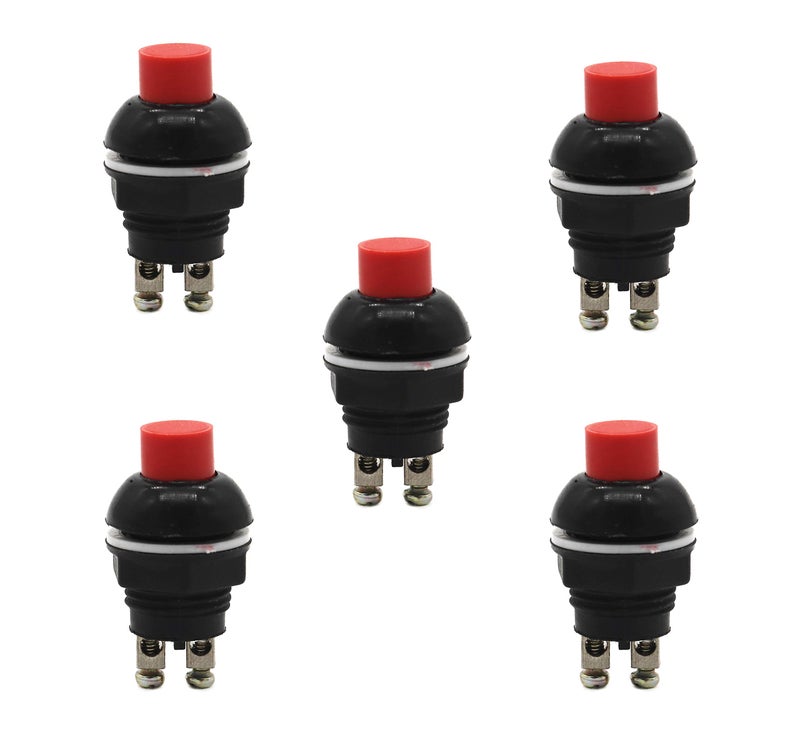 Electronicspices Electronic Spices Push Button Horn Switch Round OFF-ON 1A/125V 2PIN Pack of 5 - Image 1