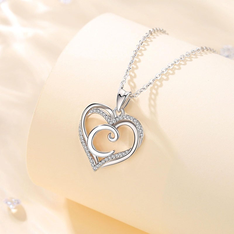 INFUSEU C Initial Necklace for Women Letter Jewelry Teen Adolescent Teenager Youngagers Young Heart Pendant Love Gifts Ideas for Girlfriend Birthday Female Trendy Stuff Unique - Image 2