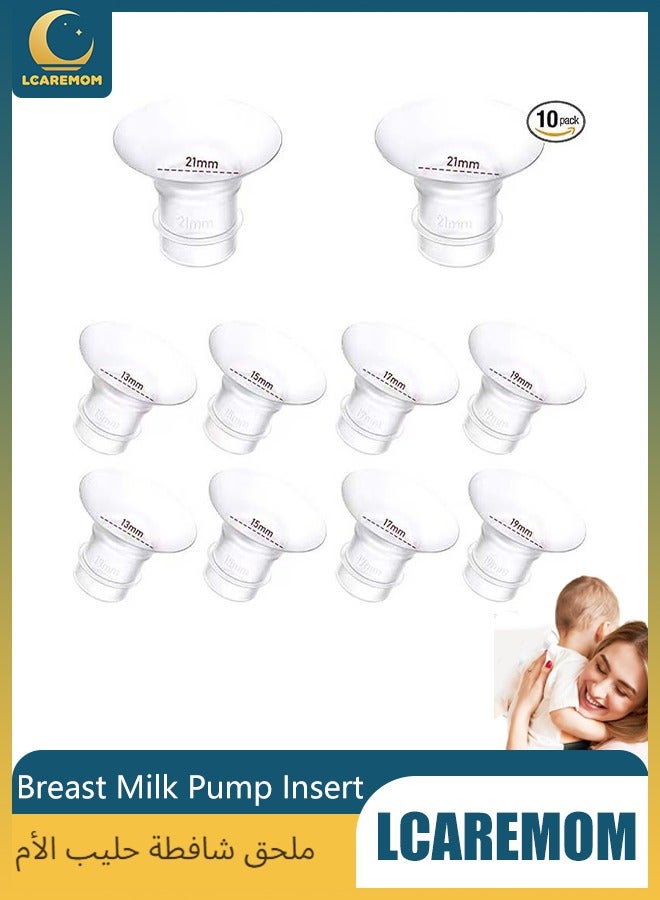 لكارموم 10 عبوات من حشوات شفة مضخة حليب الثدي مقاس 13/15/17/19/19/21 مم متوافقة مع مضخة الثدي القابلة للارتداء S9/S10/S12، تصغير نفق 24 مم إلى مقاسات أخرى - Image 1