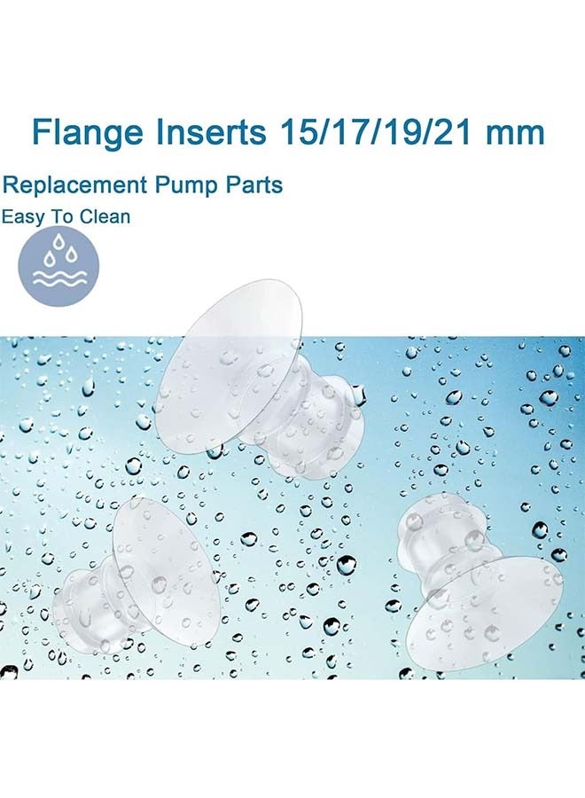 لكارموم 10 عبوات من حشوات شفة مضخة حليب الثدي مقاس 13/15/17/19/19/21 مم متوافقة مع مضخة الثدي القابلة للارتداء S9/S10/S12، تصغير نفق 24 مم إلى مقاسات أخرى - Image 4