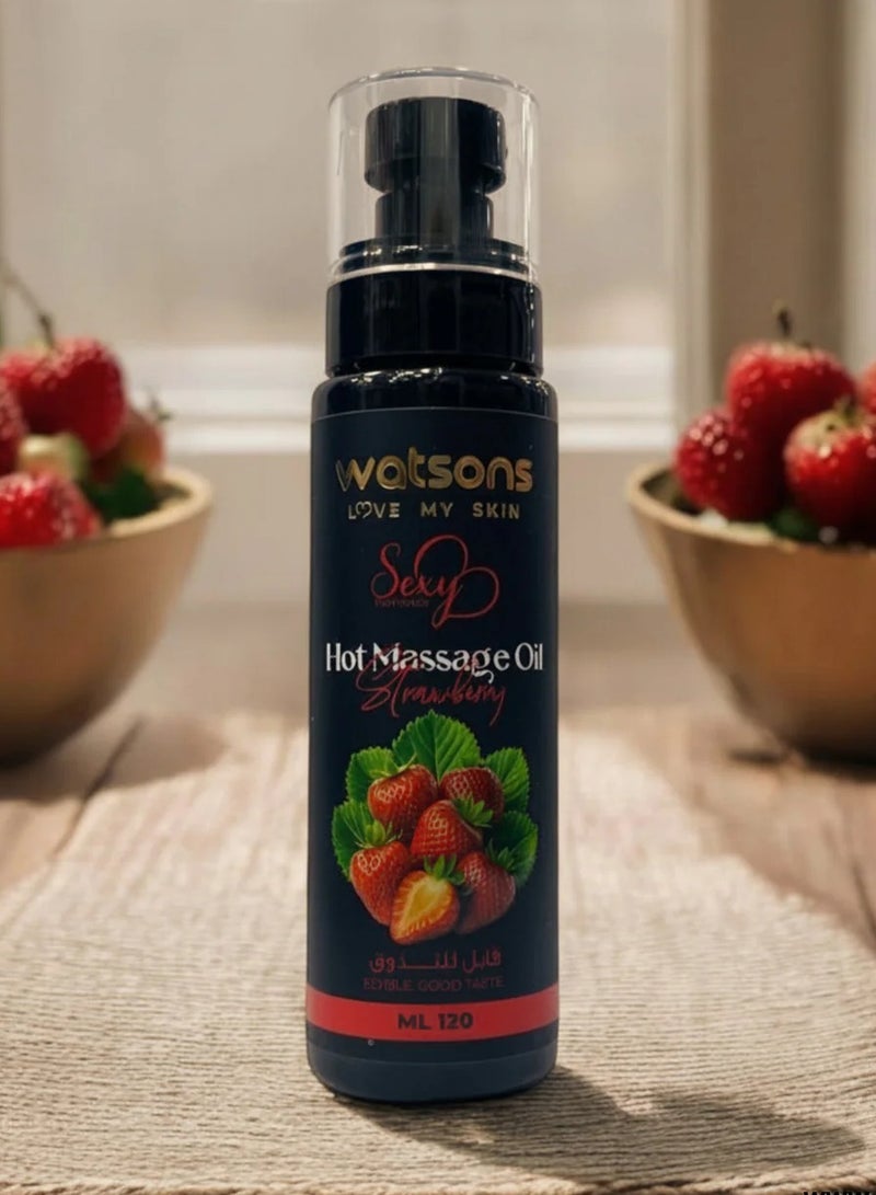 واتسونز زيت مساج بالفراولة قابل للتذوق - 120 مل - Image 1