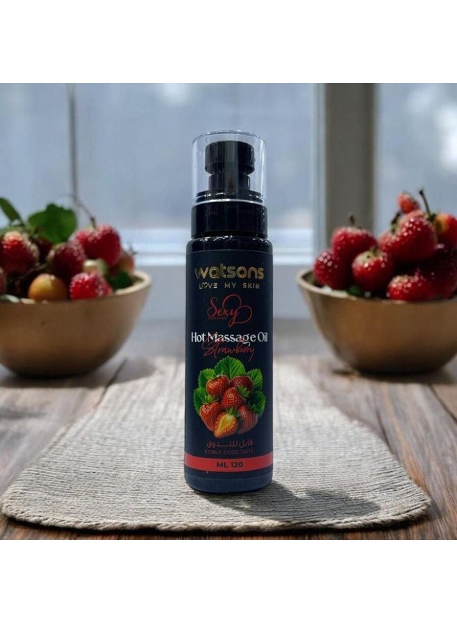 واتسونز زيت مساج بالفراولة قابل للتذوق - 120 مل - Image 2