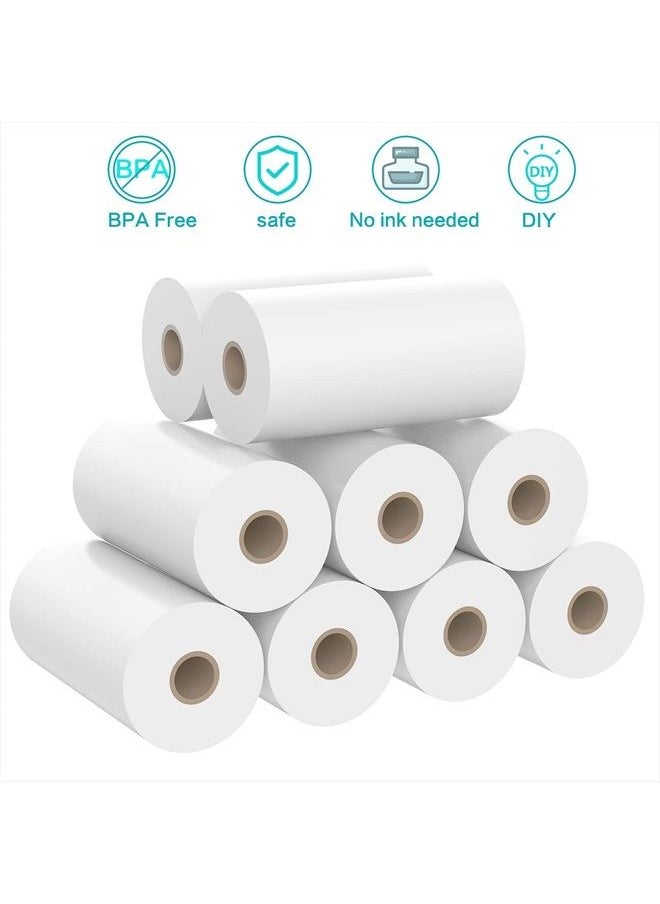 Biubee 9 Rolls Kids Instant Camera Refill Print Paper- Photo Printer Thermal Paper Rolls Instant Print Camera Refill Paper for Kid's Instant Camera Favors Supplies  - Image 2