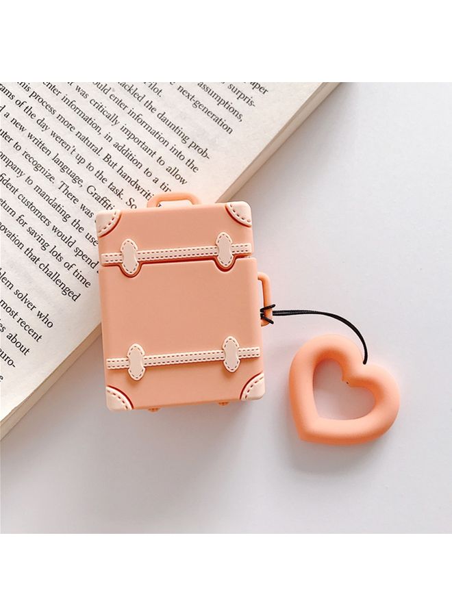 Raxoom Case Cover Wireless Earphones Shockproof Candy Colored Suitcase Silicone Protective Case for Apple AirPods 1 / 2 Orange