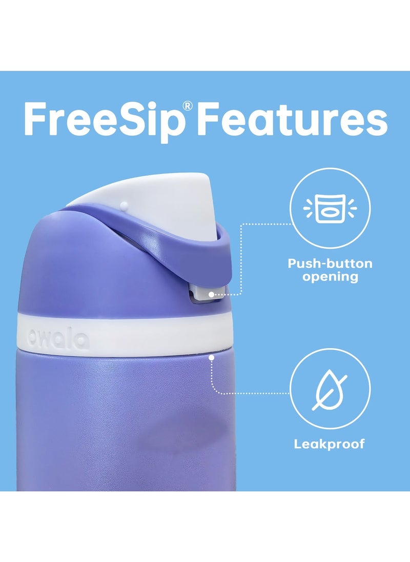Owala - FreeSip Insulated Stainless Steel Water Bottle with Straw for Sports Travel and School BPA-Free Sports Water Bottle (Purple 24OZ) - Image 1