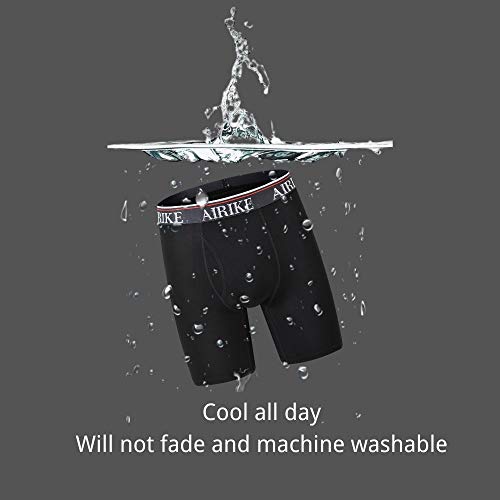 AIRIKE Boxer Briefs Men Pack Long Leg Soft Black Underwear Big Size and Tall Underpants - Image 3