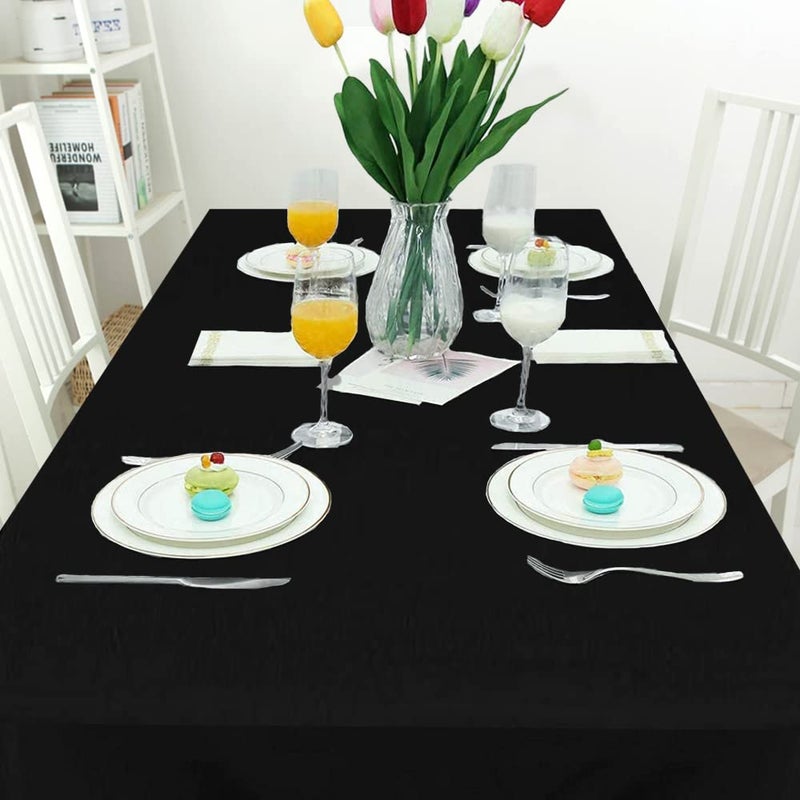 BalsaCircle TRLYC Polyester Tablecloth - 72X72 Black Square Tablecloth Overlay 100% Polyester Wedding Table Linen - Image 2