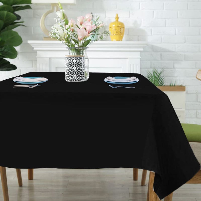 BalsaCircle TRLYC Polyester Tablecloth - 72X72 Black Square Tablecloth Overlay 100% Polyester Wedding Table Linen - Image 3