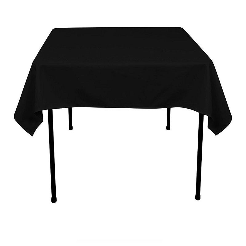 BalsaCircle TRLYC Polyester Tablecloth - 72X72 Black Square Tablecloth Overlay 100% Polyester Wedding Table Linen - Image 1