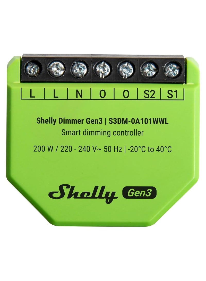 شيلي Shelly Dimmer Gen3 – وحدة تحكم ذكية في تعتيم الإضاءة عبر شبكة Wi-Fi - Image 1
