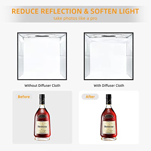 Lightdow 12"x12"x12" Photo Studio Light Box Photography with Desktop Tripod & 120 LEDs (CRI>95), 6 Backdrops - Portable/Dimmable Folding Shooting Tents for Toys/Jewelry/Watches/Cosmetics - Image 4