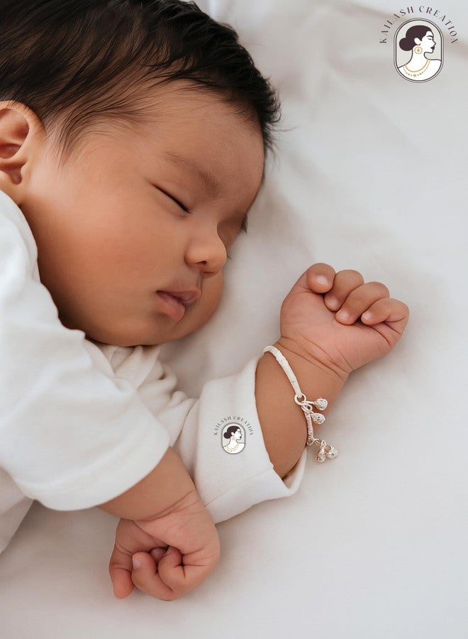 Kailash Creation Baby Bracelet Pair for Kids/Newborns (0-5 Years), 4 cm Inner Size | Adjustabl Bracelet Style with Ghungroo Sound | Boys & Girls Jewelry Gift - Image 2