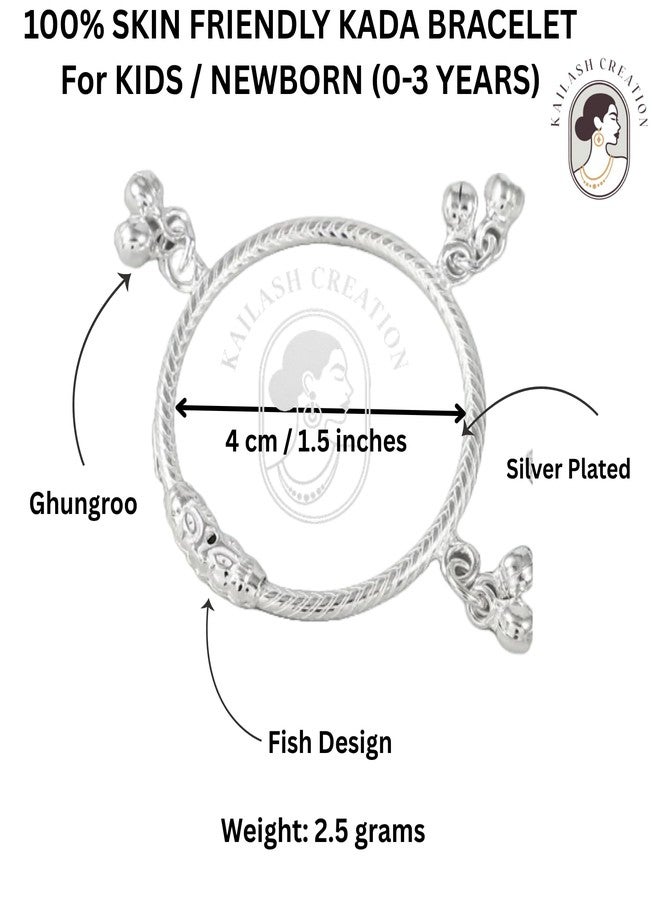 Kailash Creation Baby Bracelet Pair for Kids/Newborns (0-5 Years), 4 cm Inner Size | Adjustabl Bracelet Style with Ghungroo Sound | Boys & Girls Jewelry Gift - Image 4