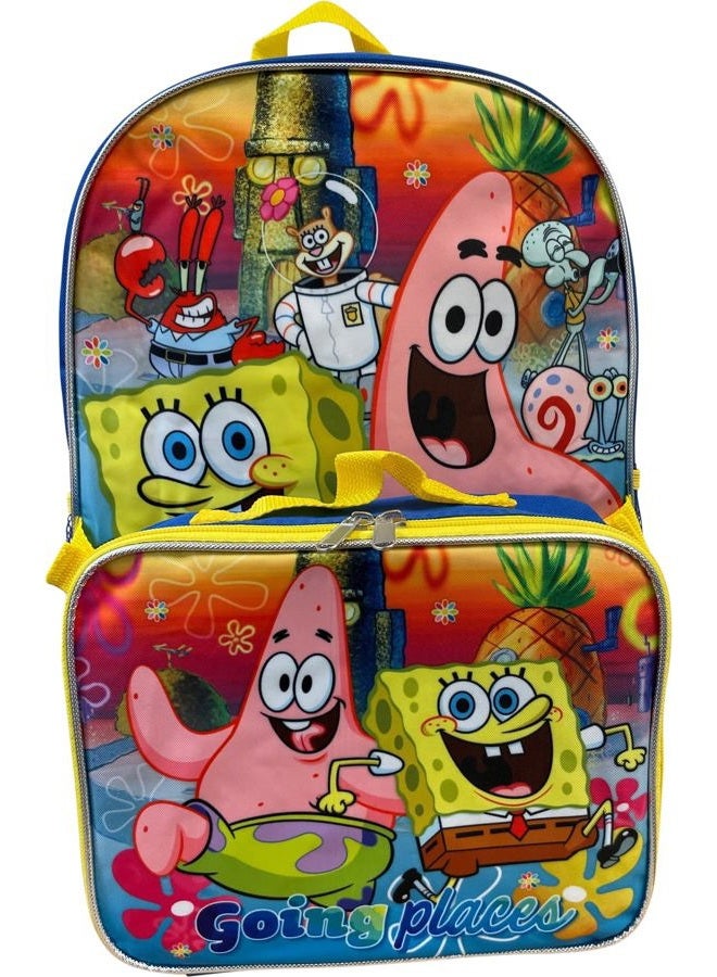 Ruz Group Kid's Licensed 16 Inch Backpack With Removable Lunch Box Set (Sponge Bob) - Image 1