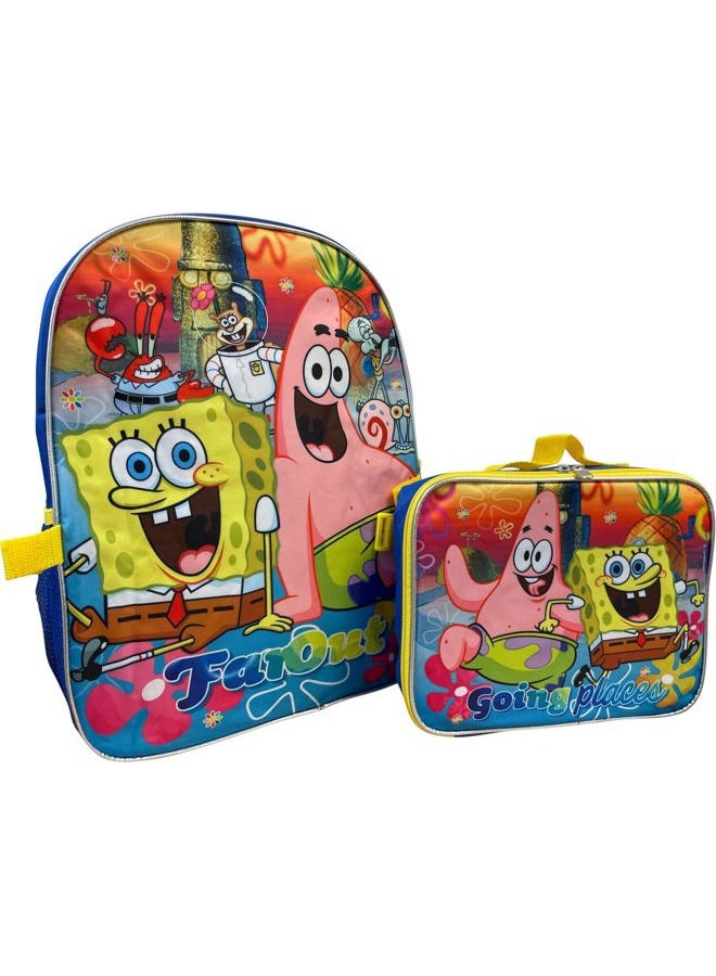 Ruz Group Kid's Licensed 16 Inch Backpack With Removable Lunch Box Set (Sponge Bob) - Image 3