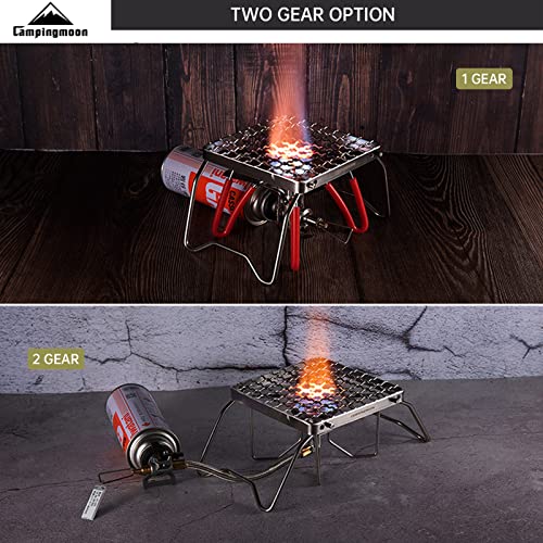 camping moon Campingmoon Portable Campfire Grill Grate 304 Stainless Steel Folding Camping Grill Over Gas Stove BBQ Grill Rack with Legs and Carrying Bag - Image 3