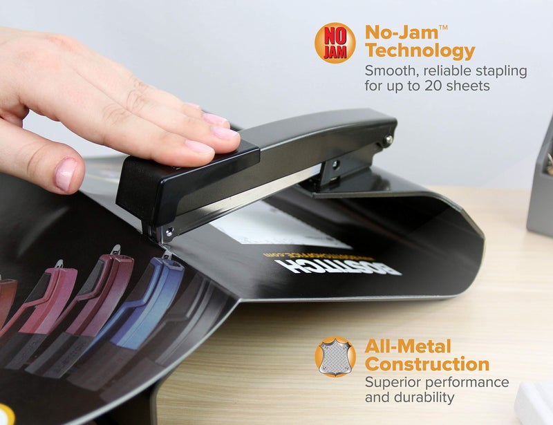 Bostitch Office No-Jam Booklet Stapler, 20 Sheets, No-Jam Technology, Black (B440SB) - Image 5