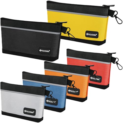 TICONN Tool Pouches with Zipper, 1680D Oxford Small Tool Bags, Waterproof Utility Bag Zipper Pouch for Tool Organizers and Storage (6 Pack Combo) - Image 1