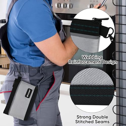 TICONN Tool Pouches with Zipper, 1680D Oxford Small Tool Bags, Waterproof Utility Bag Zipper Pouch for Tool Organizers and Storage (6 Pack Combo) - Image 3