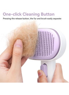 Meetion Cat Brush for Shedding and Grooming, Self Cleaning Slicker Brush for Short or Long Haired Cats, Pet Dog Hair Brush for Puppy Kitten Massage Removes Loose Undercoat, Mats, Tangled Hair, Shed Fur  - Image 4