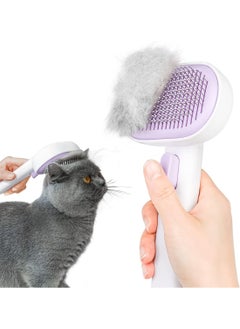 Meetion Cat Brush for Shedding and Grooming, Self Cleaning Slicker Brush for Short or Long Haired Cats, Pet Dog Hair Brush for Puppy Kitten Massage Removes Loose Undercoat, Mats, Tangled Hair, Shed Fur  - Image 1