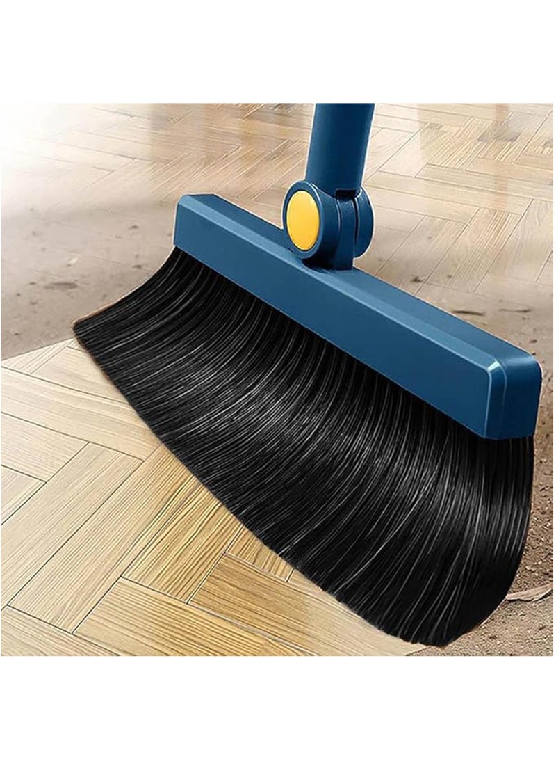 هاي هونور مجموعة مكنسة ومجارف منزلية، مكانس بمقبض طويل ومجموعات مجرفة منزلية ناعمة، مجموعة من مكنسة ومجارف ذات أسنان طويلة من البلاستيك المقاوم للصدأ، مجموعة مكنسة ومجارف واقفة للمنزل (أبيض) - Image 3