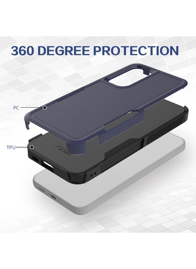 RUGGED SHIELD Samsung Galaxy S23 FE Case, Dual Layer Protective Heavy Duty Cell Phone Cover, Super Shockproof Drop Protection Case Cover for Samsung Galaxy S23 FE 5G 2023, Dark Blue  - Image 5
