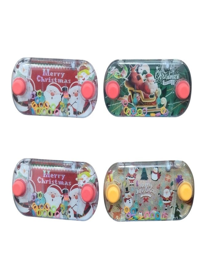 LIGHTER HOUSE Christmas Water Ring Toss Game, Holiday Theme Handheld Game with Santa Design, Double-Sided Festive Pattern, Kids Party Game, Pack of 02 Pcs Mix Design - Image 1
