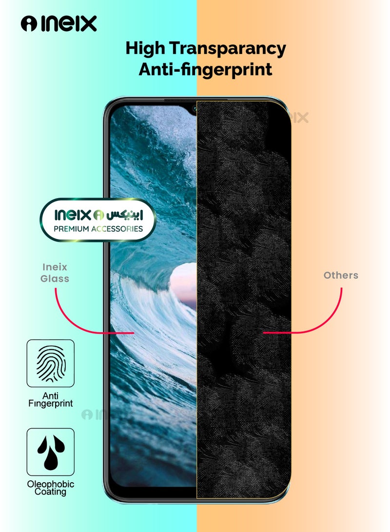 INEIX 2 Pieces Full Body Covered Tempered Glass Screen Protector For itel S23-Clear/Black - Image 3